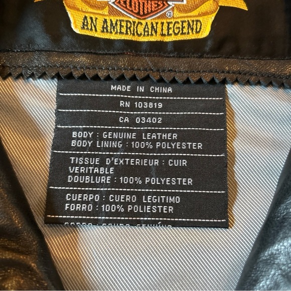 Harley Davidson Leather Jacket Women's Sz Large Black Heavy Biker Riding Studded - Picture 9 of 11